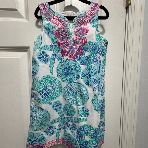 Lilly Pulitzer size 5 T blue sea urchin print dress 100% cotton - Picture 7 of 7